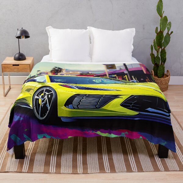 Item preview, Yellow Chevrolet Corvette Stingray C8 – Pop Art Edition III designed and sold by AutoPopStudio.