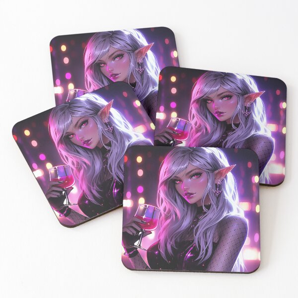 Item preview, Cool Anime Elven Party Girl Having a Drink designed and sold by bubblegoth.