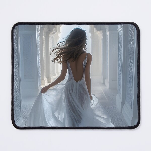 Item preview, Silhouette running in ornate white architectural hallway designed and sold by Artessie.