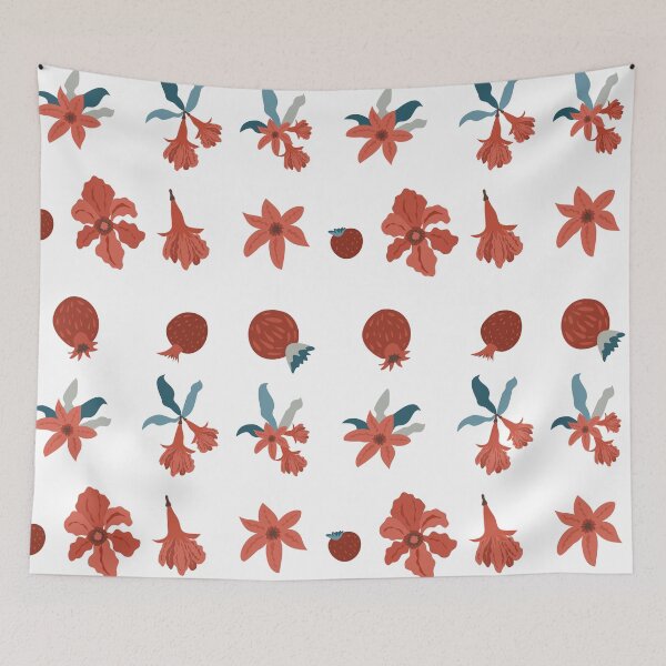 Item preview, A bright sticker pack with flowers and pomegranates in a bright color palette designed and sold by olenapetol.