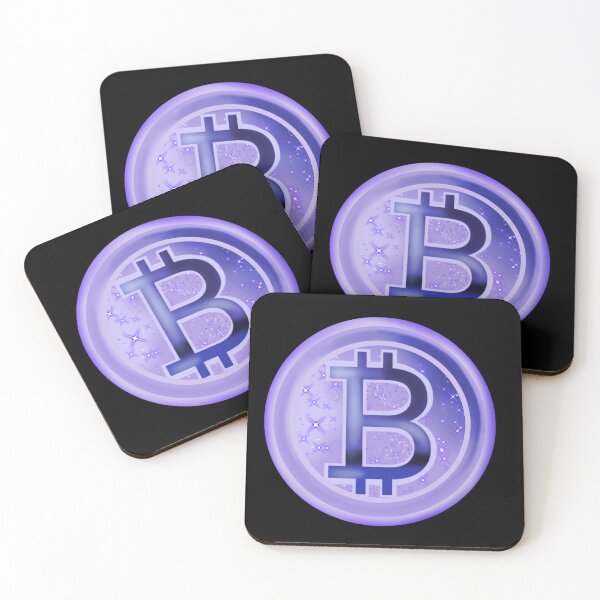 Item preview, Bitcoin symbol, silhouette art, Bitcoin money symbol, Bitcoin sign in purple with white stars designed and sold by katecheerycake.