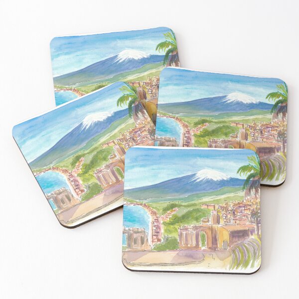 Item preview, Taormina Dreams with Etna Rising Over the Sea designed and sold by artshop77.