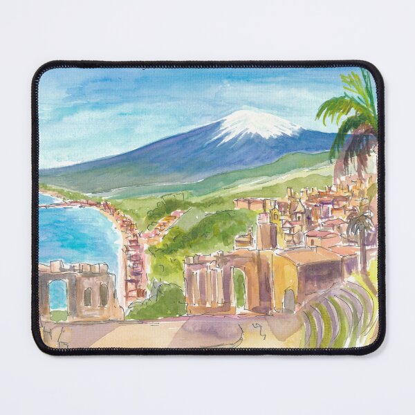 Item preview, Taormina Dreams with Etna Rising Over the Sea designed and sold by artshop77.