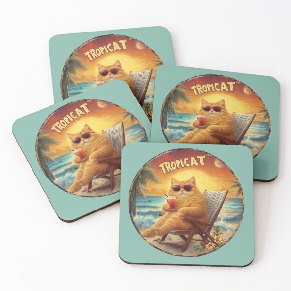 Item preview, TropiCat Sunset Beach designed and sold by TropiCatArt.