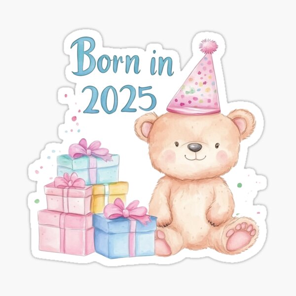 Item preview, Watercolor Baby Bear with Party Hat and Gift Boxes designed and sold by ArtPetrenko90.