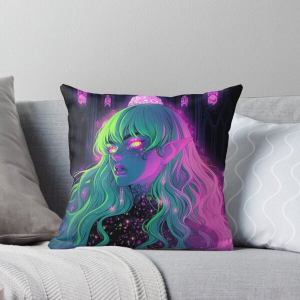 Item preview, Neon Witch Cathedral Fantasy Anime Girl designed and sold by bubblegoth.