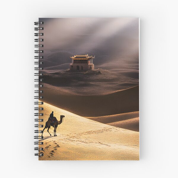 Item preview, Camel in desert approaching ancient structure, sunlit dunes designed and sold by Artessie.