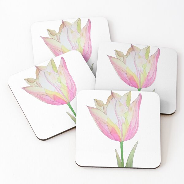 Item preview, single pink tulip flower watercolour  designed and sold by esvb.