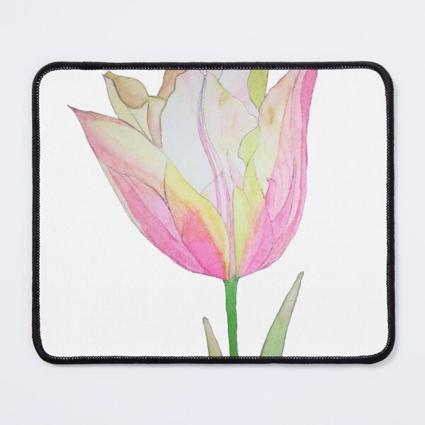 Item preview, single pink tulip flower watercolour designed and sold by esvb.