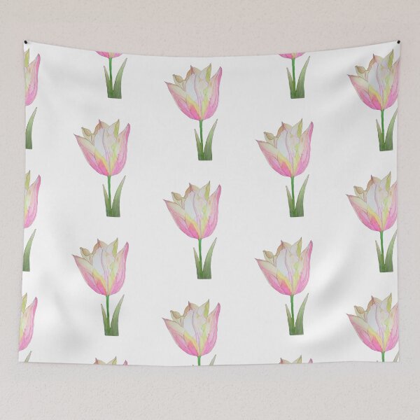 Item preview, single pink tulip flower watercolour  designed and sold by esvb.