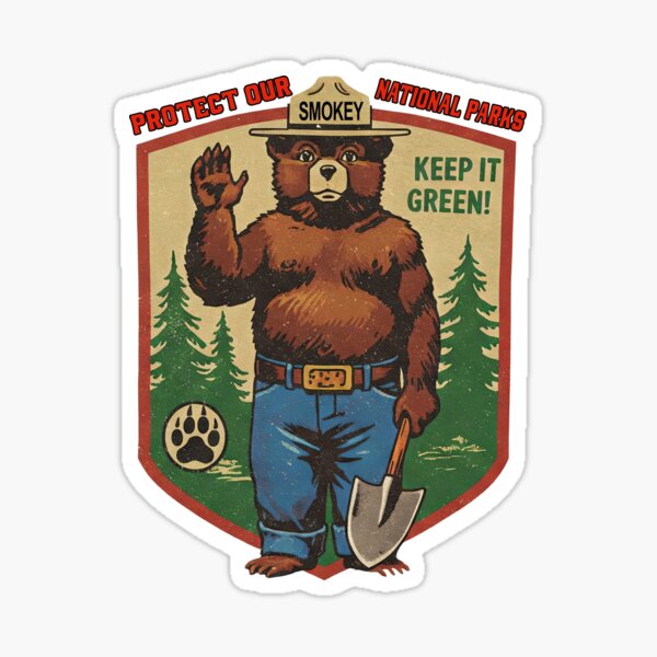 Aperçu de l'œuvre Protégez nos parcs nationaux Smokey l'ours créée et vendue par 1artcolor.