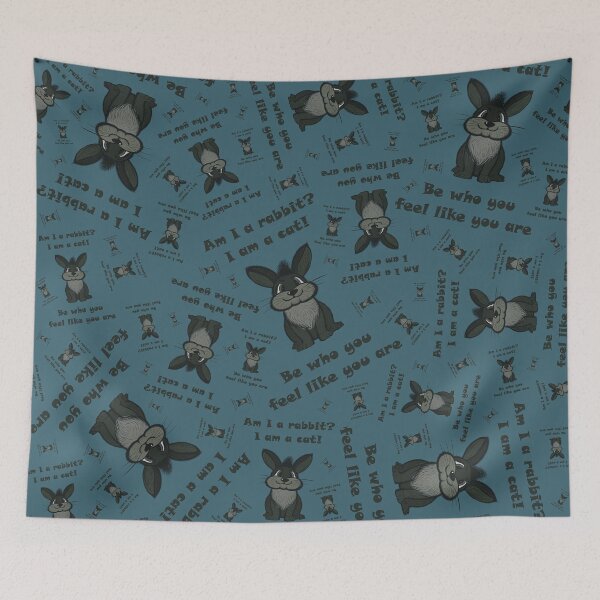 Item preview, Pattern with rabbits and inscriptions designed and sold by Cherevan.