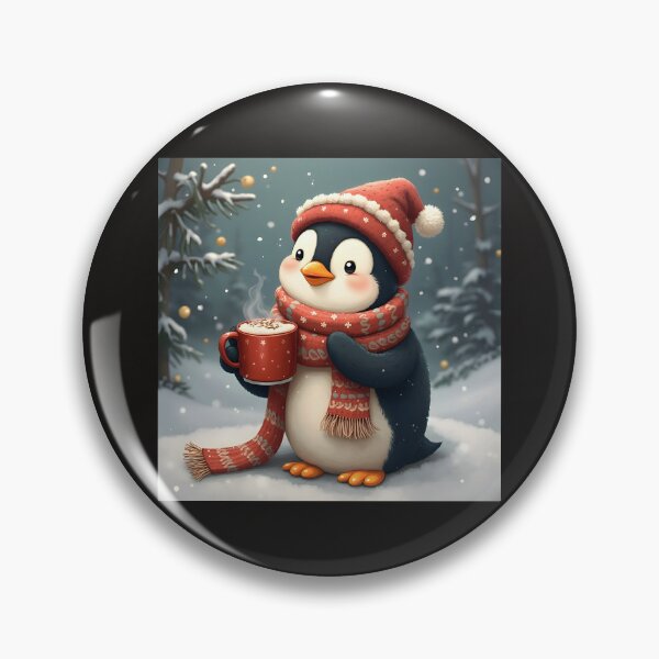 Artikelvorschau, Festlicher Pinguin genießt die Wärme des Winters entworfen und verkauft von QuickPick Store.