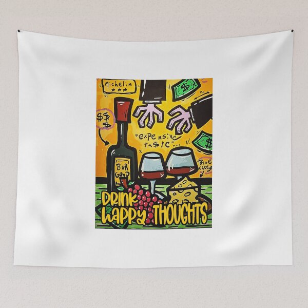 Item preview, Drink Happy Thoughts; designed and sold by StickerApe.