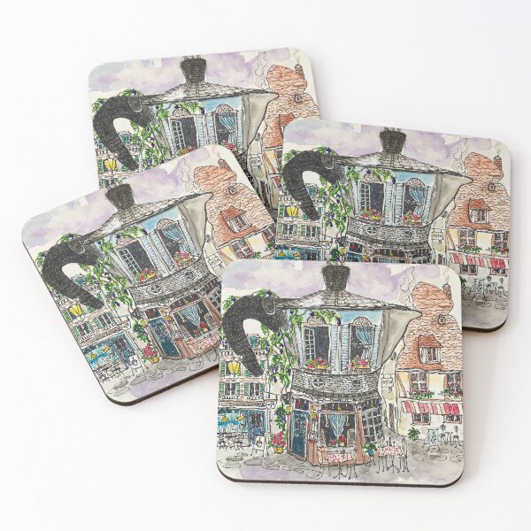 Coffee House by Meridith McNeal Coasters (Set of 4)