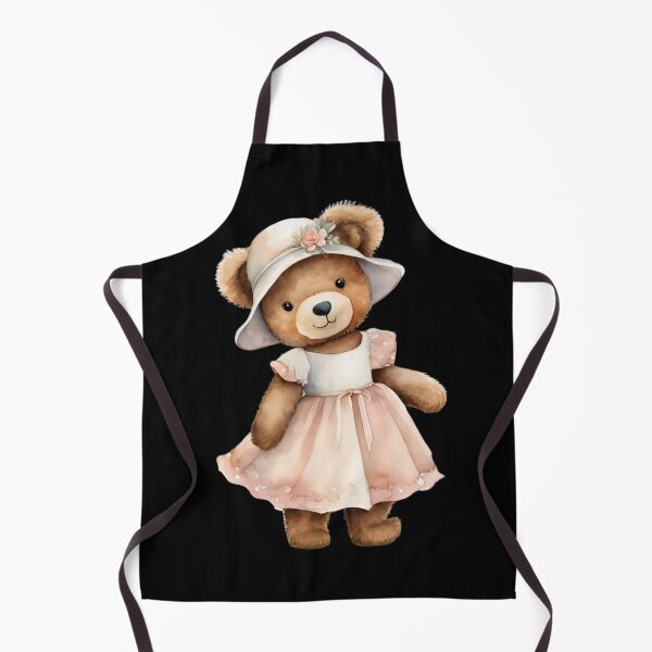 Item preview, Cute Teddy Bear in Vintage Pink Dress designed and sold by FurrFunPrints.