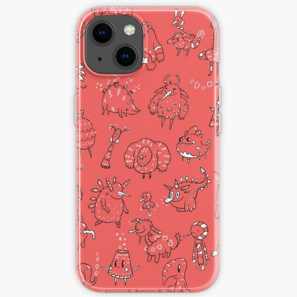 Random Creatures Phone Case - Red iPhone Soft Case