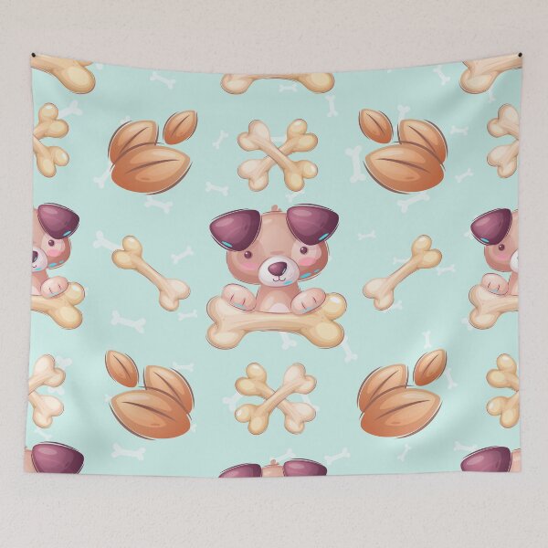 Item preview, Cute dog and bone seamless pattern designed and sold by SimoesArtistry.