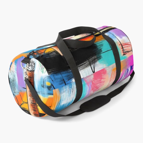 Item preview, Vibrant City Escape - Blue Car, Cigar, and Whiskey Glasses in a Dynamic Abstract Setting designed and sold by OlfactoART Studio.