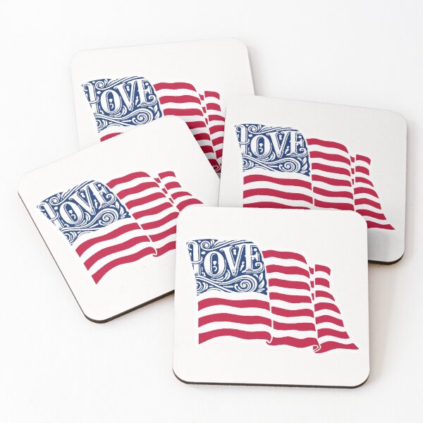Item preview, Love America; USA; 4th July; designed and sold by StickerApe.