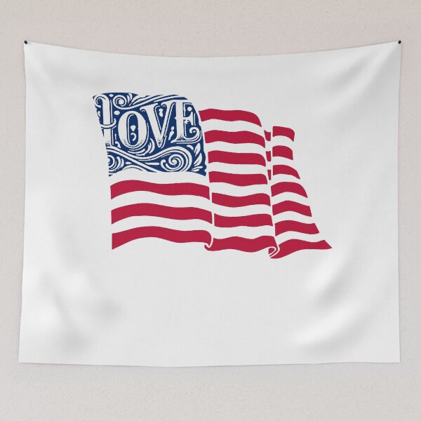 Item preview, Love America; USA; 4th July; designed and sold by StickerApe.