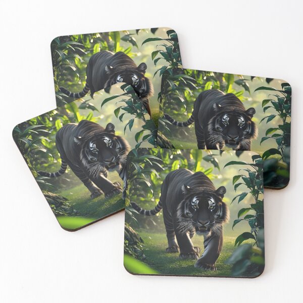 Item preview, Melanistic tigers designed and sold by Earth-and-Ink.