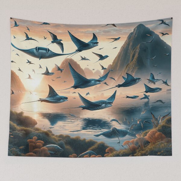 Item preview, GIANT OCEANIC MANTA RAYS FLYING designed and sold by origingallery.