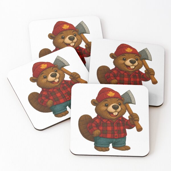 Item preview, Canadian Beaver Lumberjack Embroidered Patch Plaid Style designed and sold by #Adulting Central.