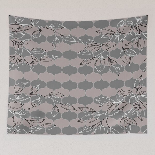 Item preview, OgeeFloral - Ogee pattern with floral elements - Taupe & Grey designed and sold by EMJAYHeiss.