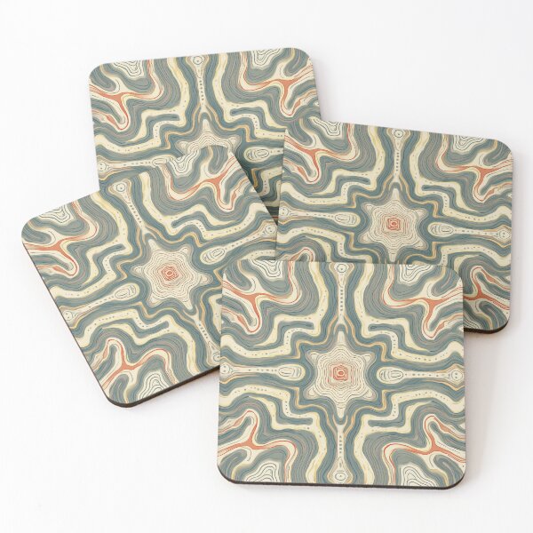 Item preview, Retro Topographic Waves Abstract Pattern Design designed and sold by TheOctopusRage.
