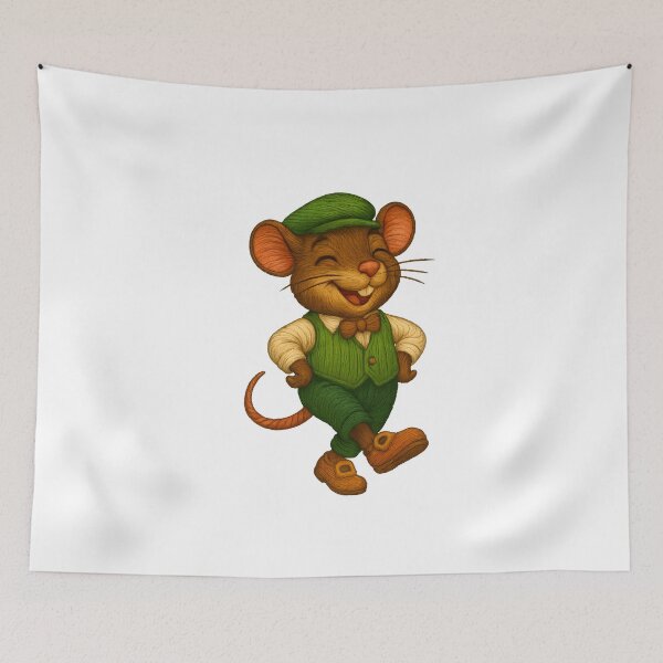 Item preview, Irish Dancing Mouse Embroidery Patch in Green Vest designed and sold by #Adulting Central.
