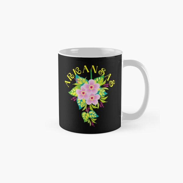 Item preview, Bright Arkansas Apple Blossom - Yellow Text (State Flower) designed and sold by TimelessLocales.