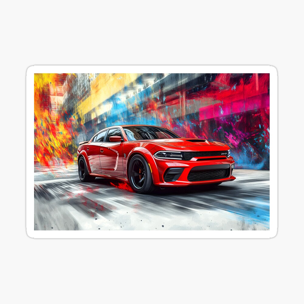 Candy Apple Red Dodge Charger SRT – Pop Art Edition III iPhone Case