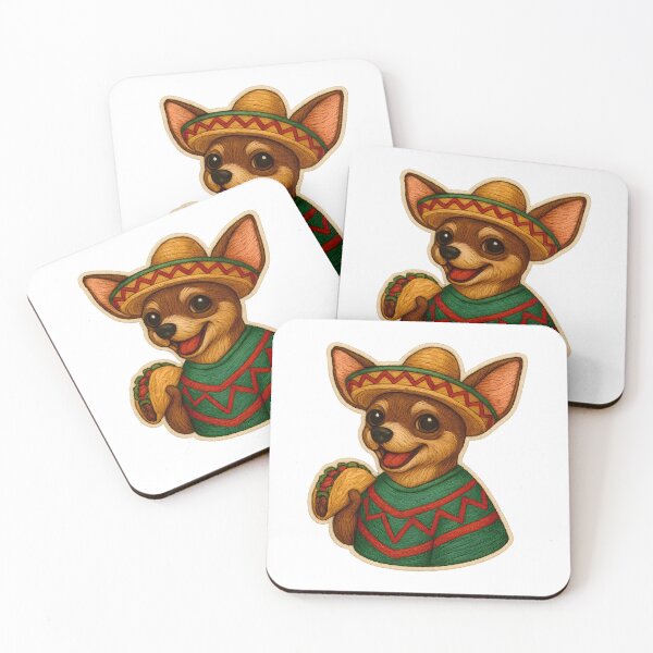 Item preview, Taco-Loving Chihuahua Embroidered Patch in Poncho designed and sold by #Adulting Central.