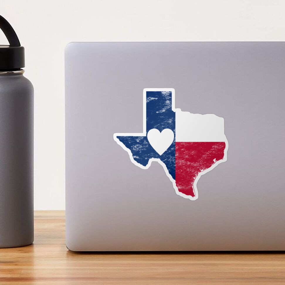 Texas Shape Flag GRUNGE Stickers 2 Pack – AZ House of Stickers