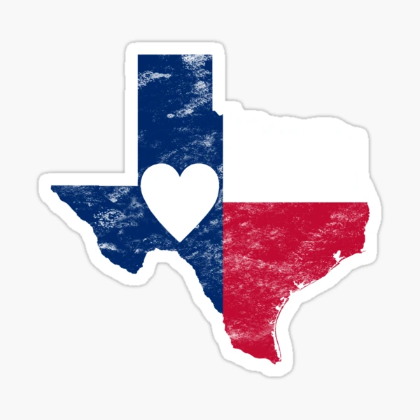 Texas Shape Flag Grunge Vinyl Sticker - 3 Inch Waterproof Decal For Cars, Laptops, Tools
