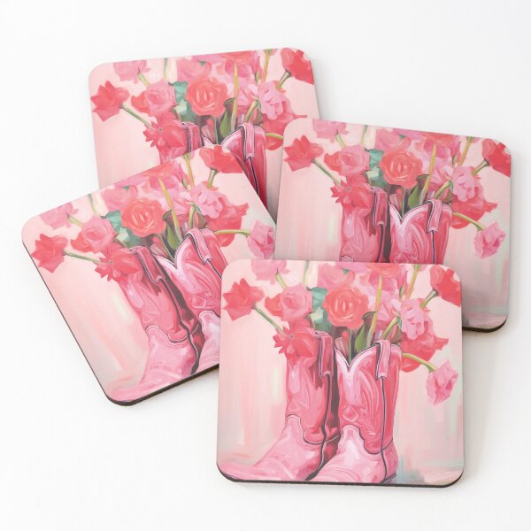 Item preview, Cowboy Boots, Pink Red Flowers, Cowgirl Painting designed and sold by ipraisedesigns.