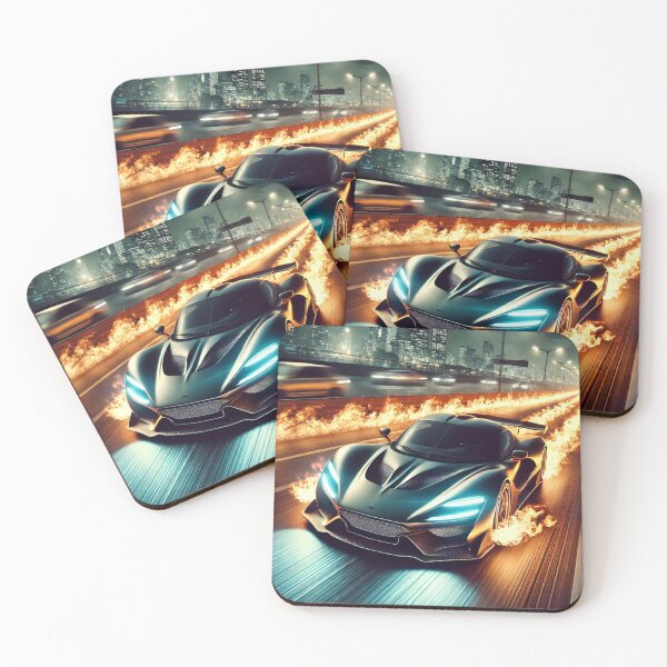Item preview, Flaming Luxury Sports Car – High-Speed Racing Design designed and sold by AkilaCreations .