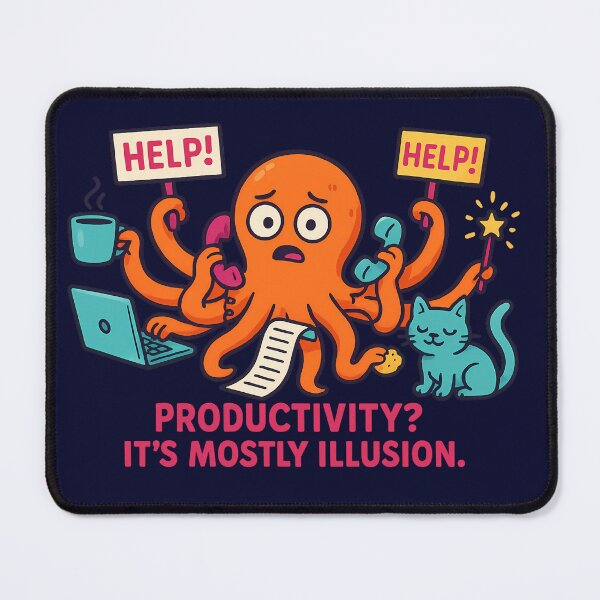 Item preview, Stressed Office Octopus – Productivity is an Illusion designed and sold by meshhead.