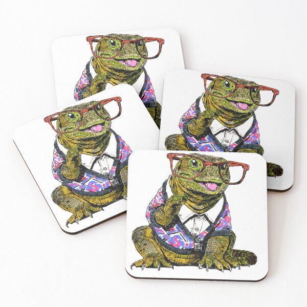 Artikelvorschau, Nilwaran mit Brille und Pullunder entworfen und verkauft von Scribbles & Doodles by Jinx.