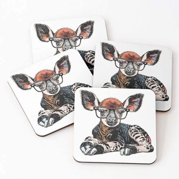 Item preview, Okapi in Glasses designed and sold by Scribbles & Doodles by Jinx.