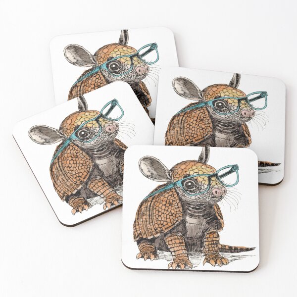 Item preview, Armadillo in Glasses designed and sold by Scribbles & Doodles by Jinx.