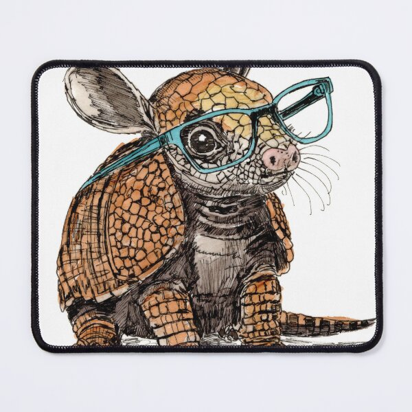 Item preview, Armadillo in Glasses designed and sold by Scribbles & Doodles by Jinx.