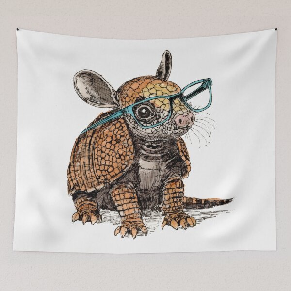 Item preview, Armadillo in Glasses designed and sold by Scribbles & Doodles by Jinx.