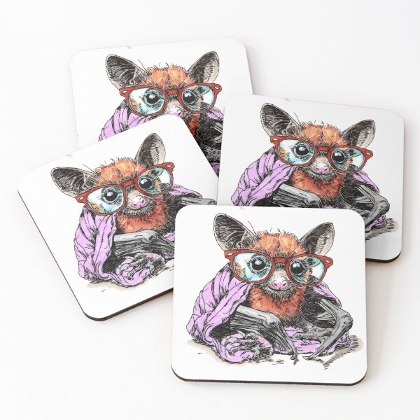 Item preview, Egyptian Fruit Bat in Glasses 1 designed and sold by Scribbles & Doodles by Jinx.
