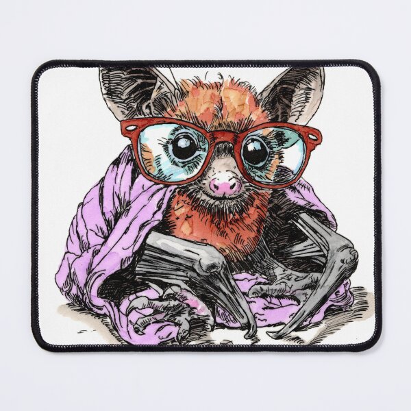 Item preview, Egyptian Fruit Bat in Glasses 1 designed and sold by Scribbles & Doodles by Jinx.