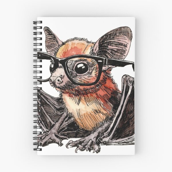 Item preview, Egyptian Fruit Bat in Glasses 2 designed and sold by Scribbles & Doodles by Jinx.