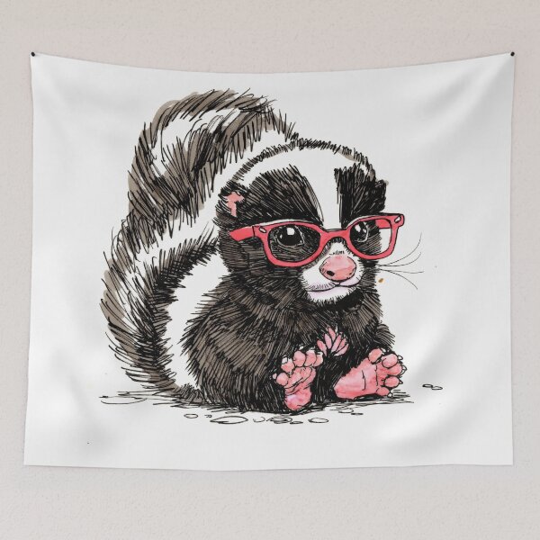 Item preview, Mofeta con gafas designed and sold by Scribbles & Doodles by Jinx.