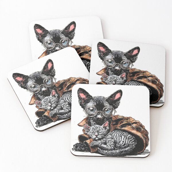 Artikelvorschau, Sphynx in Brille mit Kätzchen entworfen und verkauft von Scribbles & Doodles by Jinx.
