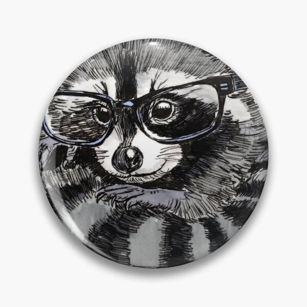 Item preview, Raccoon in Glasses designed and sold by Scribbles & Doodles by Jinx.